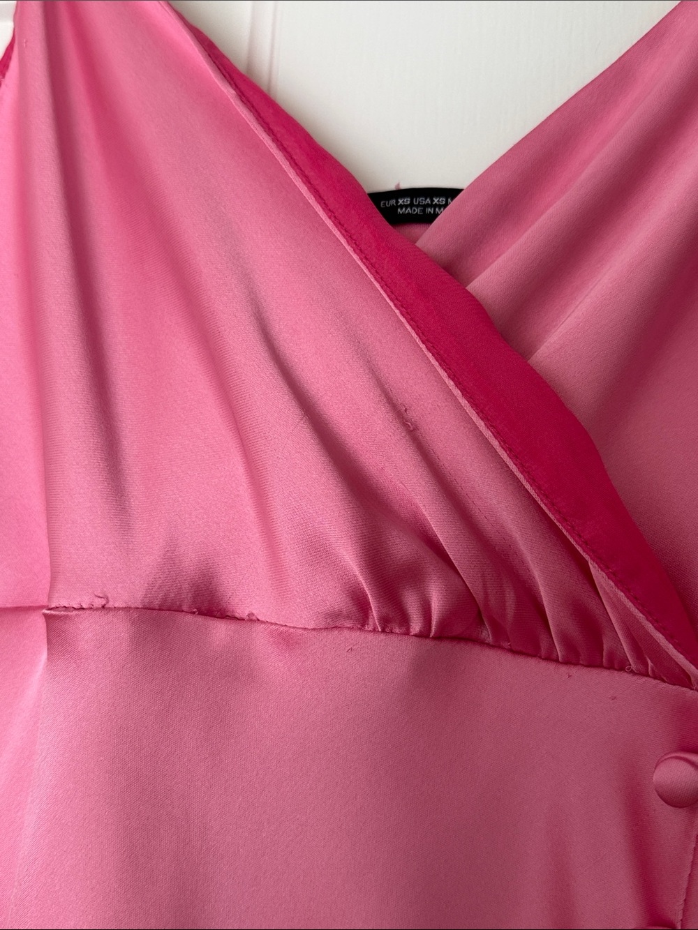Zara Pink Satin Slip Maxi Dress with Button Front - Picture 3 of 5